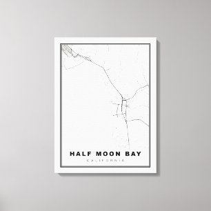 Half Moon Bay Karte Leinwanddruck