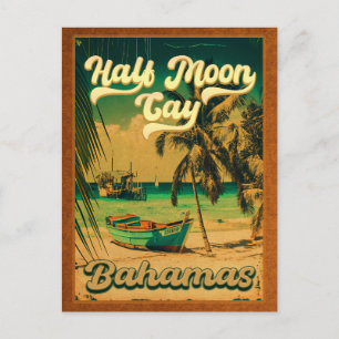 Half Moon Cay Bahamas Retro Vintage Urlaub 60er Postkarte