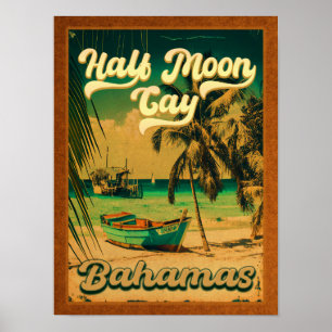 Half Moon Cay Bahamas Retro Vintager Urlaub 60er Poster