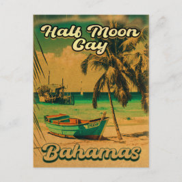 Half Moon Cay Bahamas Retro Vintager Urlaub 60er Postkarte