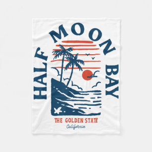 Half Moon Y California Retro Surfer Vintage Strand Fleecedecke