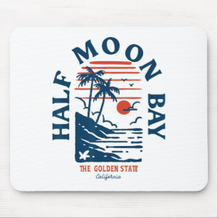 Half Moon Y California Retro Surfer Vintage Strand Mousepad