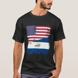 Half Nicaraguanische Flagge Nicaragua Usa T-Shirt