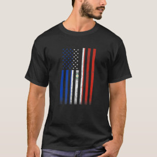 Half Paraguayan-Flagge Vintag American Inside Me T-Shirt