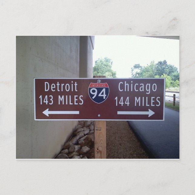 Half Point, Detroit Chicago. Postkarte (Vorderseite)