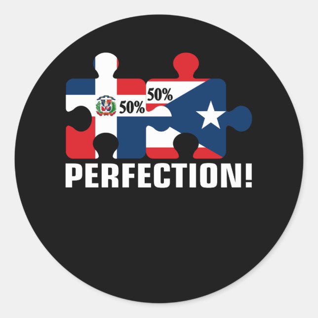 Half Puerto Rico Half Dominikanische Flaggenkarte  Runder Aufkleber (Vorderseite)