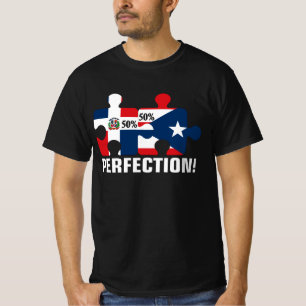 Half Puerto Rico Half Dominikanische Flaggenkarte  T-Shirt
