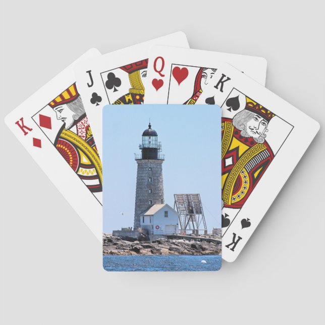 Half Rock Lighthouse, Maine Playing Cards Spielkarten (Rückseite)