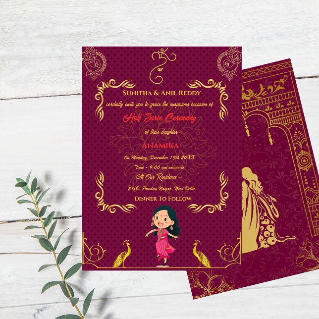 Half Saree Ritu Kala Samskara Einladung (Von Creator hochgeladen)