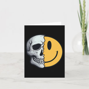 Half Skull Smile Face Rave Skeleton 70er 80er 90s Karte