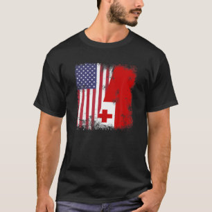 Half-Tongan-Flagge   Vintag Tonga USA Gift T-Shirt