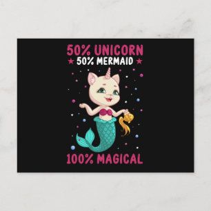 Half Unicorn Halbmaid Postkarte