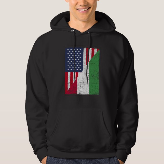 Half USA Flag Half Hungary Flag American Hungarian Hoodie (Vorderseite)