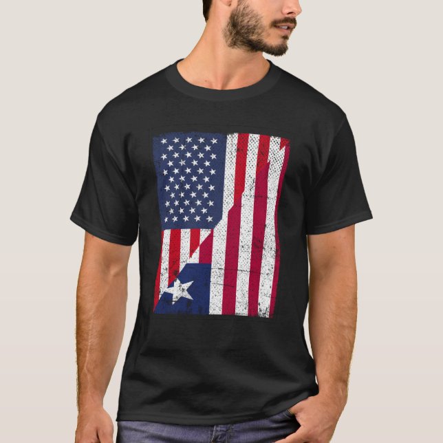 Half USA Flag Half Liberia Flag American Libirian T-Shirt (Vorderseite)