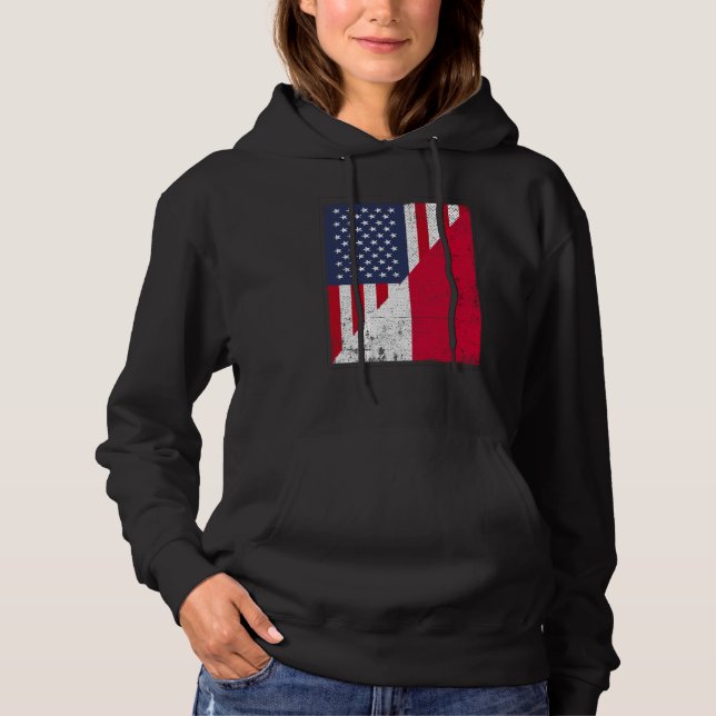 Half USA Flag Half Poland Flag American Polish Hoodie (Vorderseite)