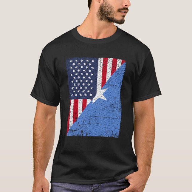 Half USA Flag Half Somalia Flag American Somalian T-Shirt (Vorderseite)