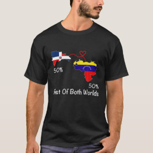 Half Venezuela Half Dominikanische Flag Karte Lieb T-Shirt