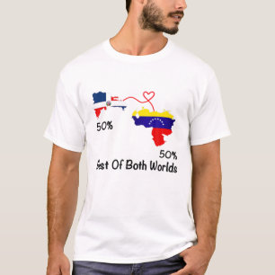 Half Venezuela Half Dominikanische Flag Karte Lieb T-Shirt