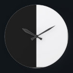 half white half black, half black half white große wanduhr<br><div class="desc">half white half black, half black half white, black and white, black and white split, split black and white, half and half, unus annus, unus, annus, black, white, half, cute, vintage, fashion, half white, half black, half white and black, contrast, color, colour, colours, black white horizontal stripes, black white stripes,...</div>