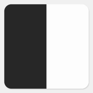 half white half black, half black half white quadratischer aufkleber