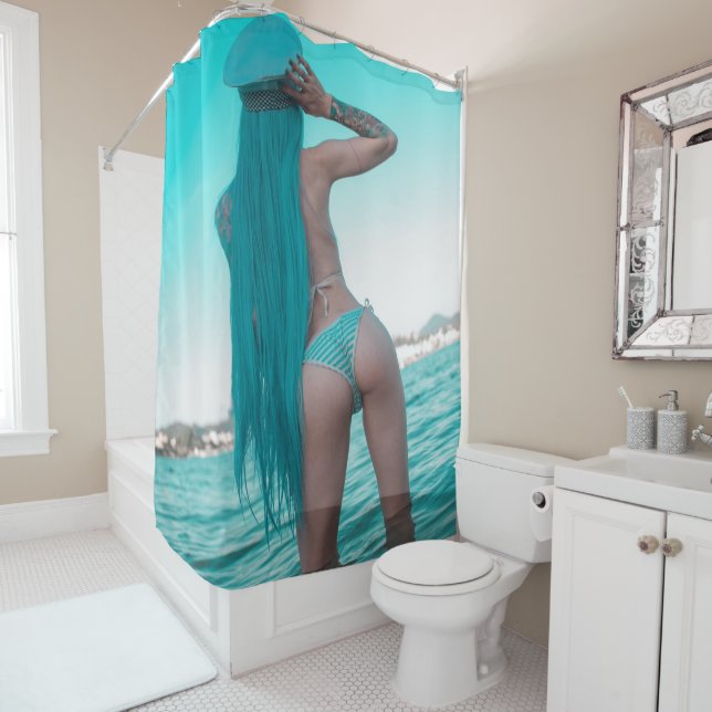 Halfangel66 Deep Blue Duschvorhang (Beispiel)