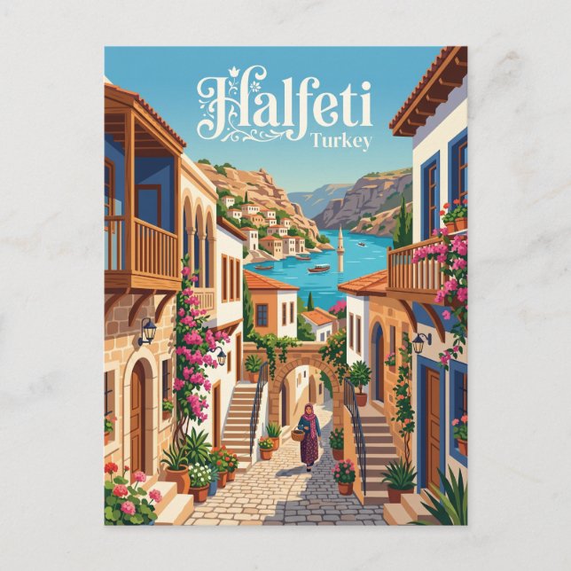 Halfeti-Gasse Türkei Postkarte (Vorderseite)