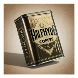 Halfhyde Coffee Co Retro Kaffeetine Poster
