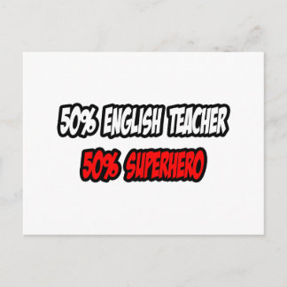 Hälfte Englischlehrerin...halb Superheld Postkarte