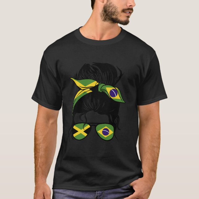 Hälfte Jamaikaner Hälfte Brasilianer Mix Jamaica u T-Shirt (Vorderseite)