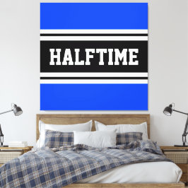 HALFTIME Bright Blue Schwarz-weiß Racing Streifen Leinwanddruck
