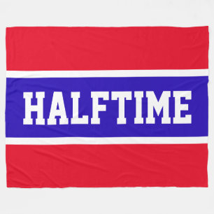 HALFTIME Bright Sporty Red White Stripes Fleecedecke