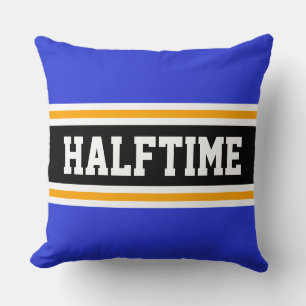 HALFTIME Fun Navy Blue Yellow Black Sporpes Kissen