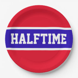 HALFTIME Sporty Bright Red White Navy Blue Streife Pappteller