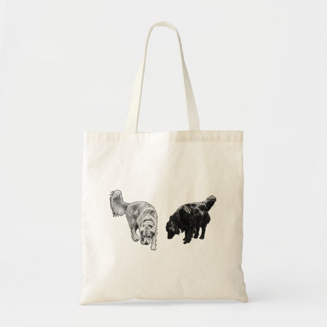 Halftone am Markttag - Retriever Duo Tragetasche (Vorne)