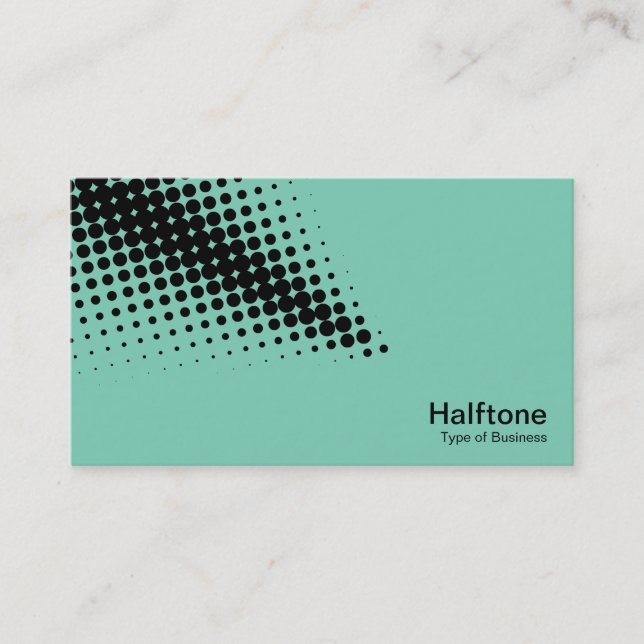 Halftone Arrow - Schwarz mit hellgrün 7dcfb6 Visitenkarte (Vorderseite)