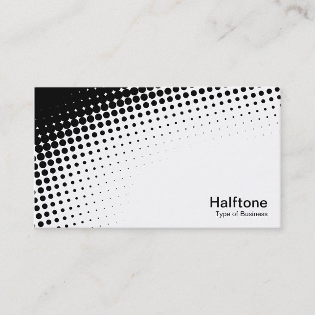Halftone beleuchtet - Schwarz und Weiß Visitenkarte (Vorderseite)