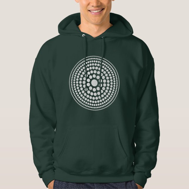 Halftone Circle 01 - Weiß auf Dunkel Hoodie (Vorderseite)