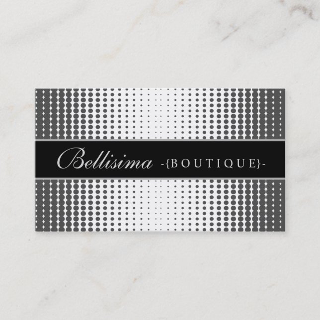 Halftone Dots Ebony Business Card Visitenkarte (Vorderseite)