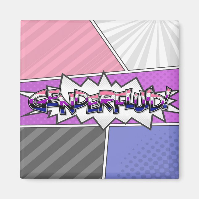 Halftone-Genitalfluidypografie mit Fahne Magnet (Vorne)