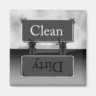 Halftone Gray Dirty Clean Geschirrspülmaschine Ma Magnet