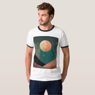 Halftone Moon Design T-Shirt