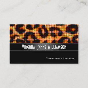 Halftone Orange Leopard Beruflich Business Card Visitenkarte