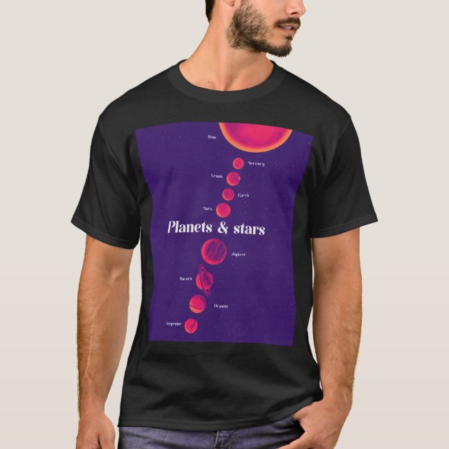 Halftone Planets Stars T-Shirt (Vorderseite)