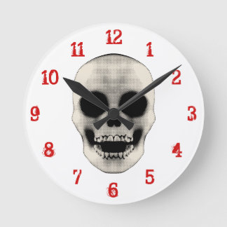 Halftone Schädel: Wall-Uhr Runde Wanduhr