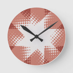Halftone Star Clock Runde Wanduhr