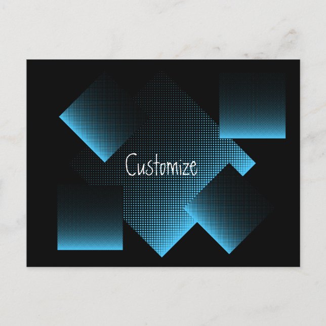 Halftone Vector Diamond Muster Thunder_Cove Postkarte (Vorderseite)