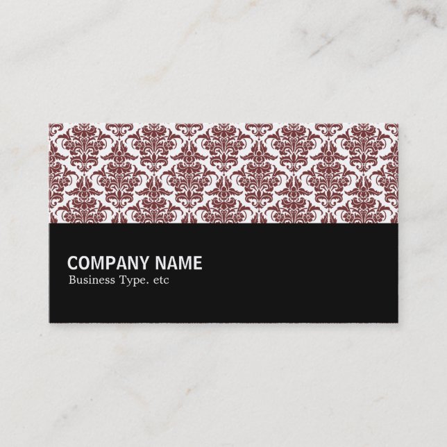 Halfway 059 - Dunkelbraune Damask Visitenkarte (Vorderseite)