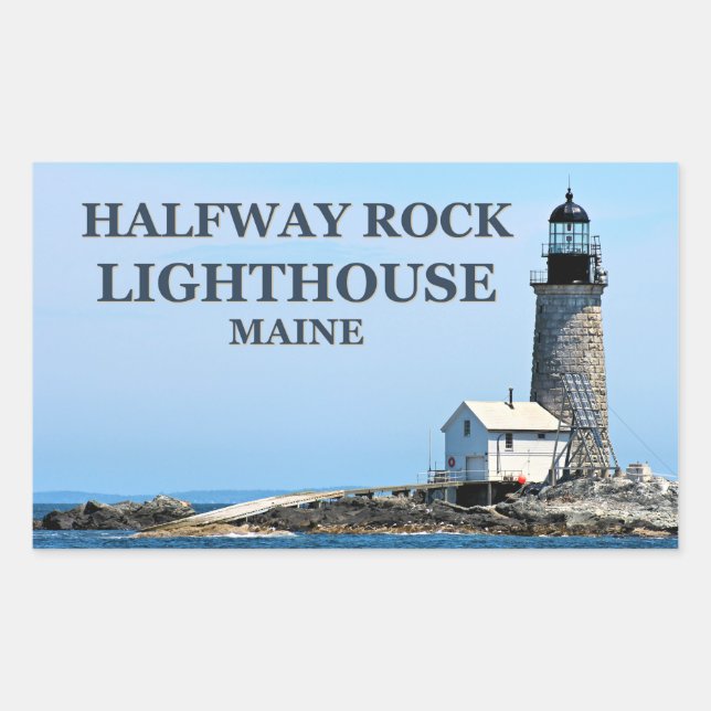 Halfway Rock Lighthouse, Maine Stickers (Vorderseite)