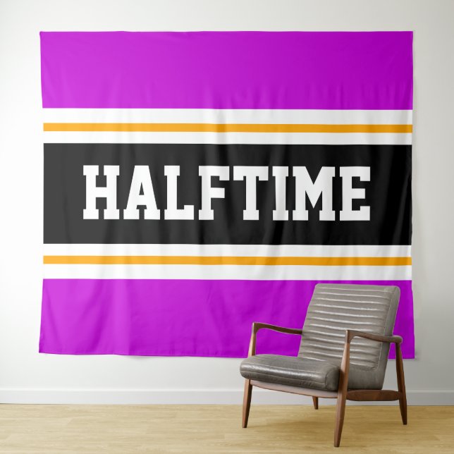 HALFZEIT Athletische, hellrosa, gelbe schwarze Str Wandteppich (Beispiel (Horizontal))