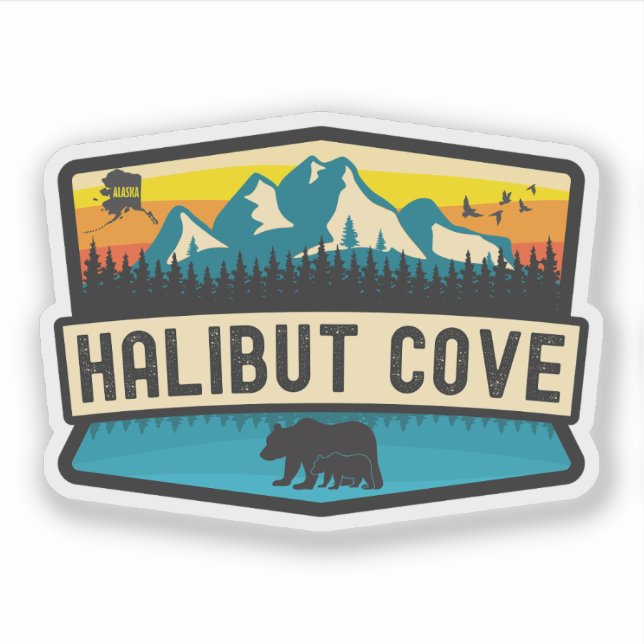 Halibut Cove, Alaska Aufkleber (Vorderseite)